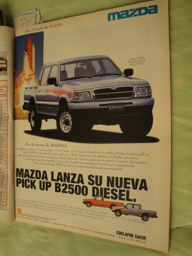 Publicidad Mazda Pick Up B2500 Diesel Año 1997