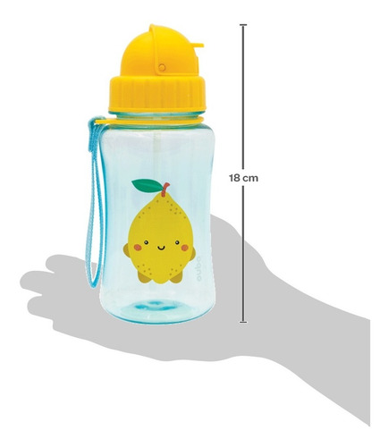 Imagem 3 de 6 de Garrafinha De Agua Infantil Canudo Retratil De Silicone Buba