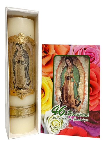 46 Rosarios A La Virgen De Guadalupe + Vela Decorada
