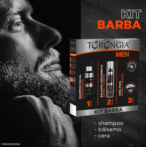 Kit Crecimiento De Barba Y Bigote 3 Pasos Torongia Men