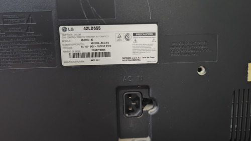 Tv Lcd Lg 42ld655 1080p - Funciona Con Falla (Usado)
