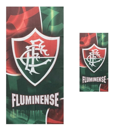 Kit 1 Toalha De Banho Fluminense + 1 Toalha De Rosto 