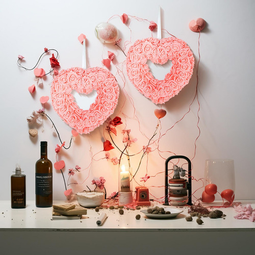 Corona De Flores En Forma De Corazón Decoración De Coronas D