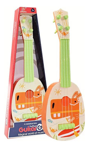 Guitarra Ukelele Dinosaurio Con Cuerdas 201128 Color Multicolor