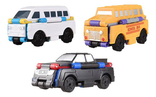 3 Peças Carros Transformáveis Flip Truck Mini 2 Em 1 Carro