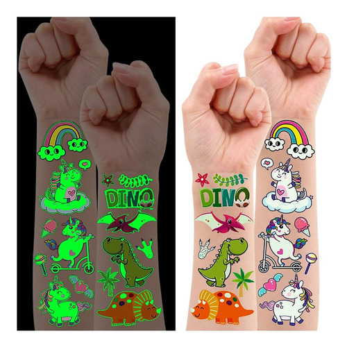 Partywind Luminous Temporary Tattoos For Kids, 135 Styles Gl