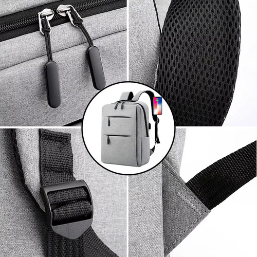 Mochila Antirrobo Multifuncional Con Cargador Usb, 3 Piezas