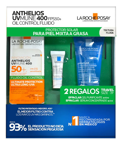 Kit-anthelios Uvmune400 Fluid 50+ Effaclar Moussant & Serum