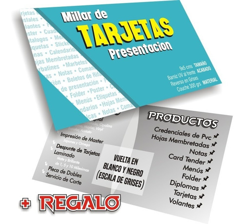 Mil Tarjetas De 8x8 Cms, Solo Frente