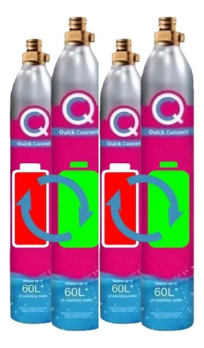  Pack Ahorro X4 Recarga Todos Los Modelos Cilindro Soda Co2