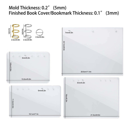A4 Grande Cubierta Del Cuaderno Moldes De Resina De Silicona