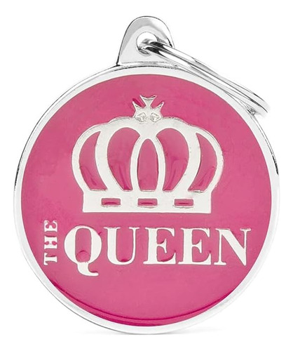 Chapa Identificatoria Para Mascotas My Family Charms Queen Color Rosa Charms The Queen