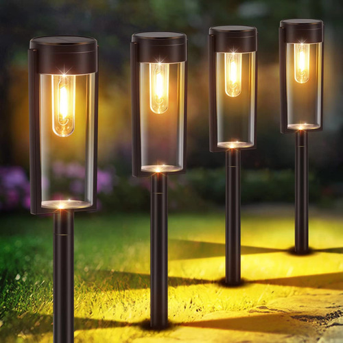 Bucasa Paquete De 6 Luces Solares Para Caminos Al Aire Libre