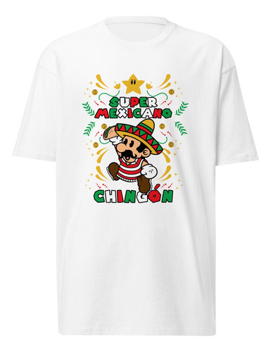 Playera Mexicana Superr Mario Bross Mexicano Viva Mexico!