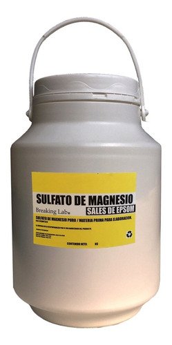 Sales De Epsom Sulfato De Magnesio Puro 99.9% 5 Kilos Pote!!