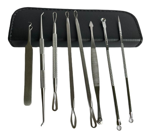 Set 8 Removedor Extractor Comedones Puntos Negros Espinillas