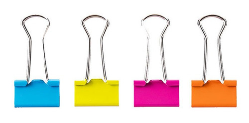 Imagen 1 de 3 de Aprieta Papel Doble Clip 19mm X25 Colores Deli E8558