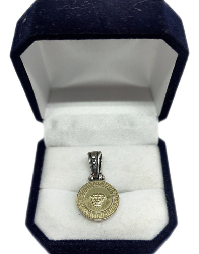 Medalla De Plata 925 Y Oro 18k Con Símbolo De Versace 1,5cm