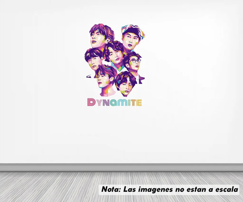 Vinil Sticker Pared 150cm Bts Dynamite Dibujo Popart 12b