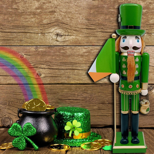 15 Pulgadas St. 's Day Nutcracker Figurine Estatua De Madera