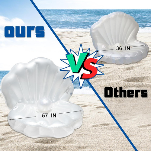 Triumpeek Flotador Hinchable De Concha De Mar Para Pisc...