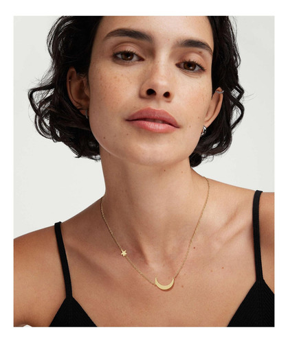 Ascomy Dainty Gold Moon De 14 Quilates Y Colgantes De Estrel
