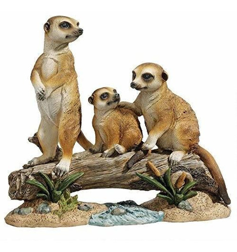 Diseño Toscano Meerkat Clan Jardín Estatua Animal, De 15 Pul