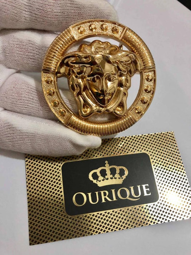 Fivela Cinto De Ouro 18k Maciço Feito Em Máquina Medusa