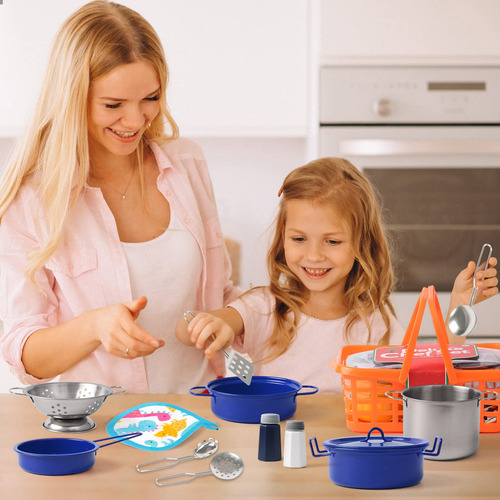 Set Accesorios Cocina Juguete Niños Utensilios Acero Inox. C Color