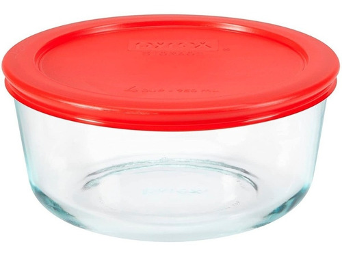 Fuente Contenedor Bowl Con Tapa Pyrex De Vidrio 1,65 L