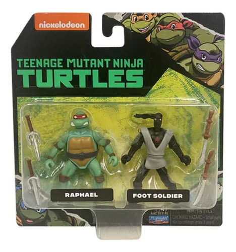 Tortugas Ninja Set Con Dos Figuras Raphael Y Foot Soldier