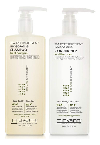 Conjunto De Shampoo E Condicionador Giovanni Tea Tree Triple