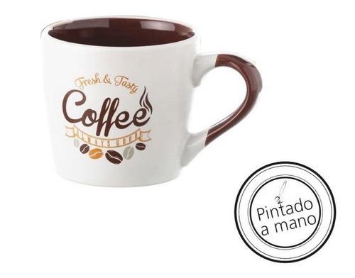 Taza Mug Para Cafe Color Blanco Coffe Stoneware 200 Ml