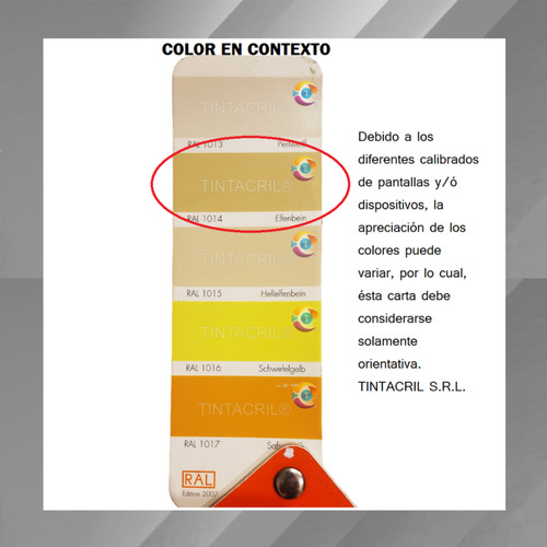 Pintura Epoxi Ral 1014 Kit X 4.5 Lts. Marfil Brillante