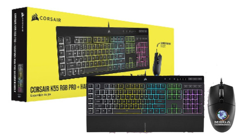 Teclado Gamer Corsair K55 Rgb Pro English Clor Teclado Negro