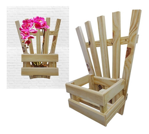 1 Painel Floreira Treliça Jardim Com 1 Cachepot Orquídeas