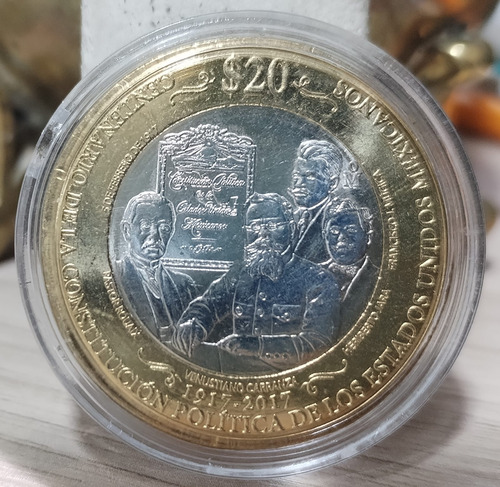 Moneda De 20 Pesos Constitucion De 1917 Circulada Escasa