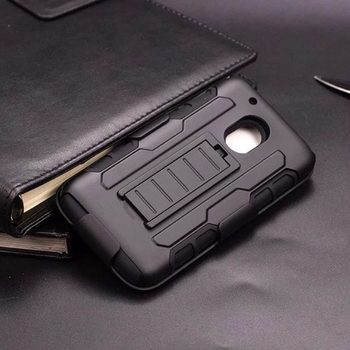 Imagen 5 de 5 de Protector Moto G4 Play Funda Robusta 3 Partes C/ Clip Correa