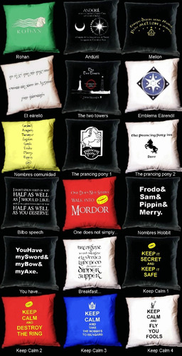 Imagen 6 de 8 de Almohadones Estampados Tolkien Lord Of The Rings Hobbit