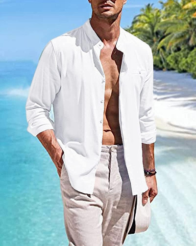 Camisa De Algodón Regular Fit Casual For Hombre
