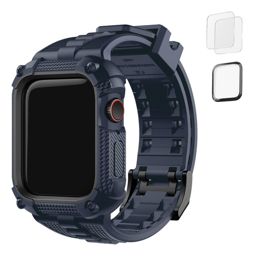 Malla Y Funda P/apple Watch S 6/5/4/se 40mm Azul