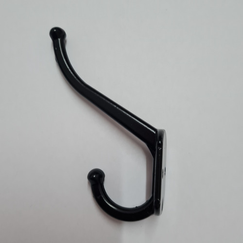 Imagen 4 de 10 de Kit X 10 Perchas Doble Gancho Negro Perchero Pared Cocina