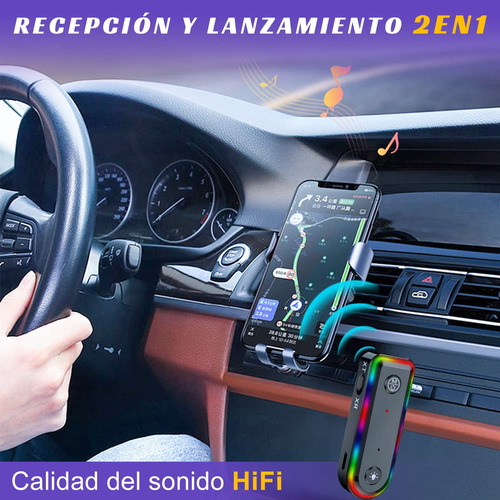 2 En 1 Receptor Transmisor Bluetooth 5.3 De Coche,