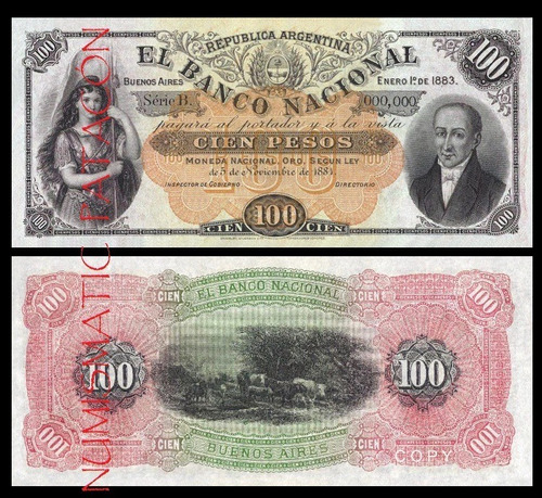 Billete 100 Pesos M N Banco Nacional 1883 /2º- Copia 701