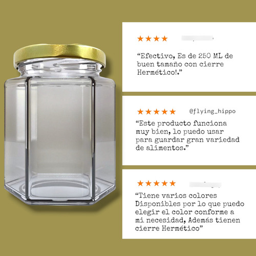 Recuerdo Dulcero Frasco Hexagonal 250 Ml Vidrio (pack 36)