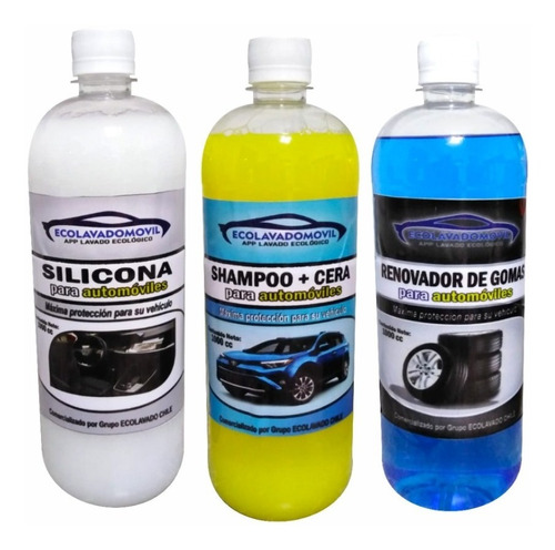 Lavado Autos Carwash Pack Shampoo Silicona Renovador Oferta