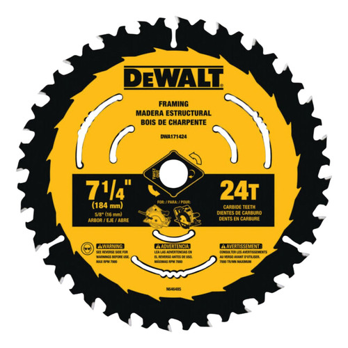 Disco De Sierra 7 1/4 24 Dientes Dewalt