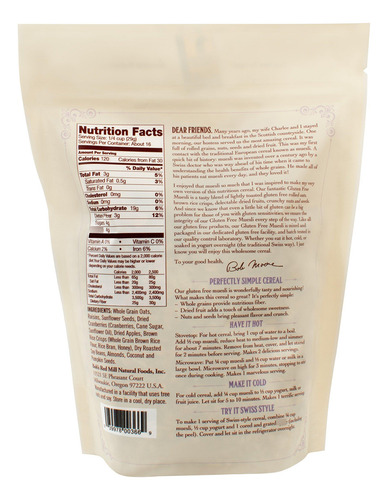 Cereal Muesli Sin Gluten 454 G Paquete De 4