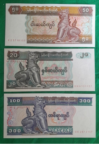 Set De 6 Billetes De Myanmar, Estados Unc