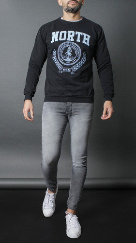 Imagen 2 de 2 de Buzo Estampado Cuello Redondo 38081 Hombre